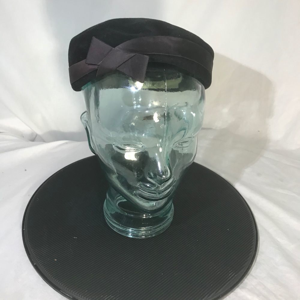 Vintage 1930s Velour Suede Cocktail Womens Hat